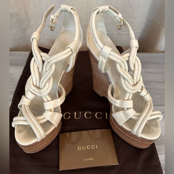 COPY - Authentic White Tom Ford KOTAO ICONIC Platform Sandals Heels, size 37.5,… - Picture 5 of 11
